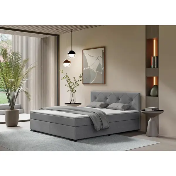 MID.YOU POSTEL BOXSPRING, 160/200 cm, světle šedá