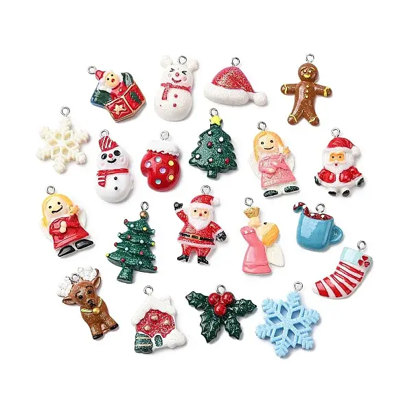 Christmas Opaque Resin Pendants