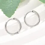 304 Stainless Steel Clear Cubic Zirconia Hoop Earrings