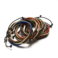 Adjustable Leather Cord Multi-Strand Bracelets