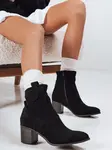 Černé kotníkové boty na podpatku