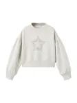 MANGO KIDS Mikina 'STAR'  sivá melírovaná