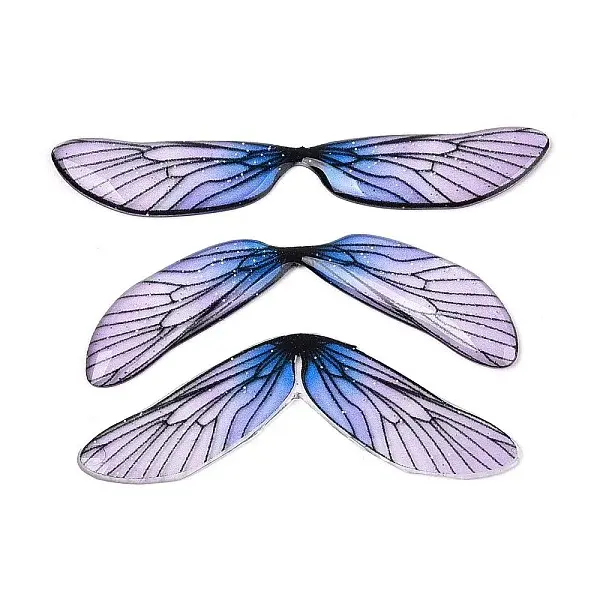 3Pcs Transparent Epoxy Resin Butterfly Wings Cabochons