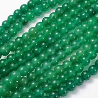 Round Natural Green Onyx Agate Beads Strands