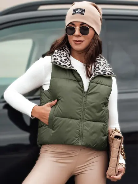 Oboustranná vesta s leopardím vzorem