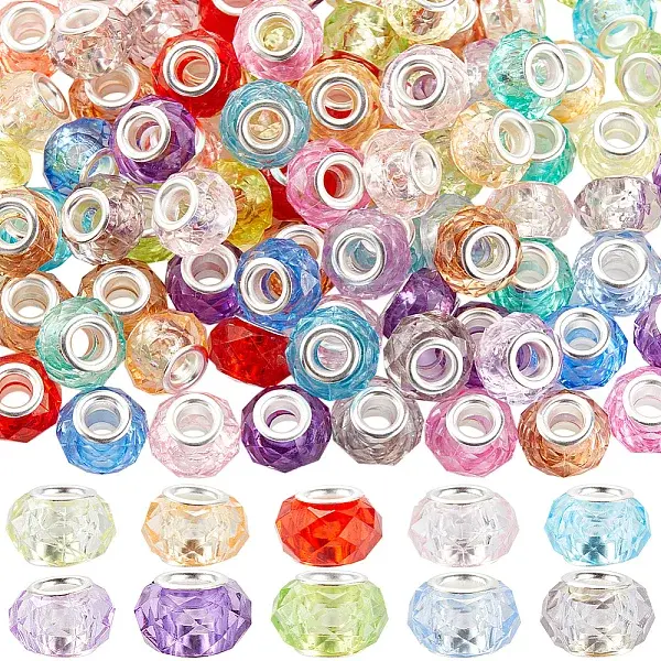 120Pcs Resin European Beads