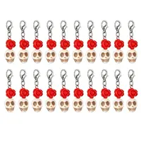 Skull Synthetic Turquoise & Resin Rose Pendant Decorations