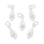 925 Sterling Silver Pave Clear Cubic Zirconia Feather Charms