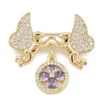 Brass Micro Pave Cubic Zirconia Lapel Pins