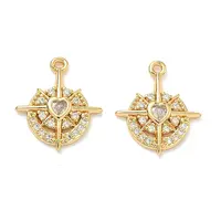 Brass Micro Pave Cubic Zirconia Pendants