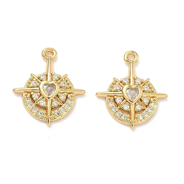 Brass Micro Pave Cubic Zirconia Pendants