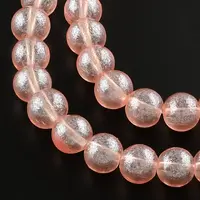 Transparent Spray Painted Glass Bead Strands