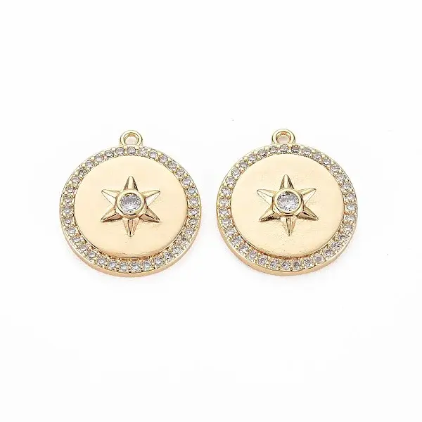 Brass Micro Pave Cubic Zirconia Pendants