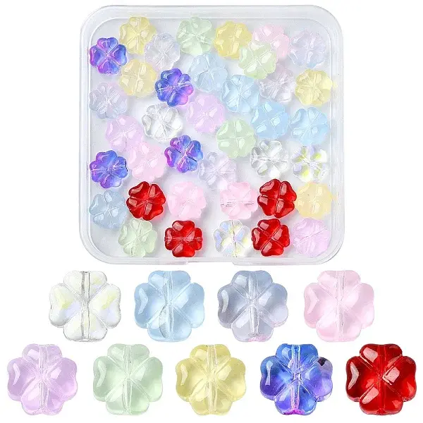 45Pcs 9 Colors Handmade Lampwork Beads