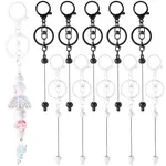 10Pcs 2 Colors Alloy Bar Beadable Keychain Clasps