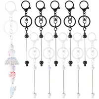 10Pcs 2 Colors Alloy Bar Beadable Keychain Clasps