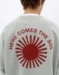 Thinking MU Pepe Sun Retro Gray Sweatshirt GREY L