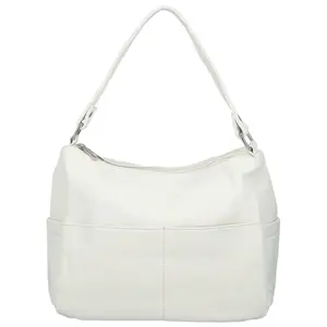 Stylová dámská koženková kabelka na rameno Irenea, bílá
