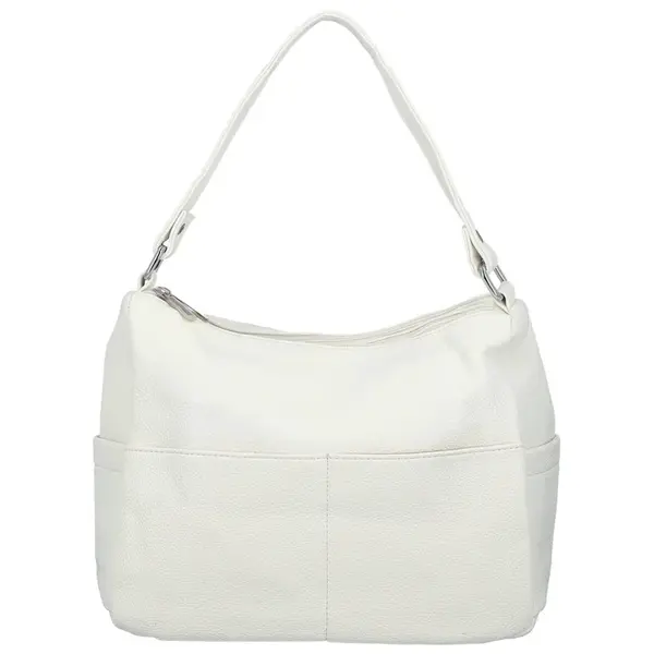 Stylová dámská koženková kabelka na rameno Irenea, bílá