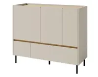 Komoda se zásuvkami Lucky, 120 cm, pískově béžová/olejovaný dub