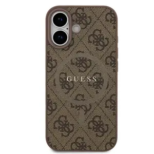 Zadní kryt Guess PU Leather 4G Colored Ring Magnetic pro Apple iPhone 17, hnědá