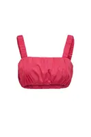 Růžový crop top s ramínky