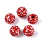 Christmas Spray Painted Schima Wood Beads