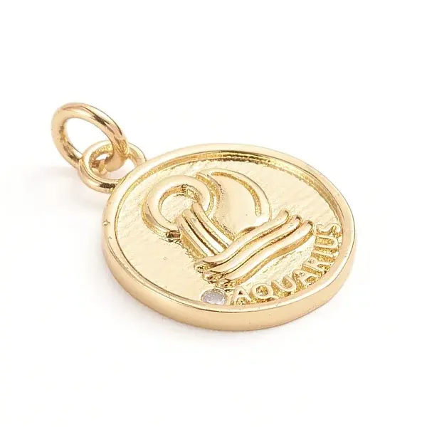 Brass Micro Pave Cubic Zirconia Pendants