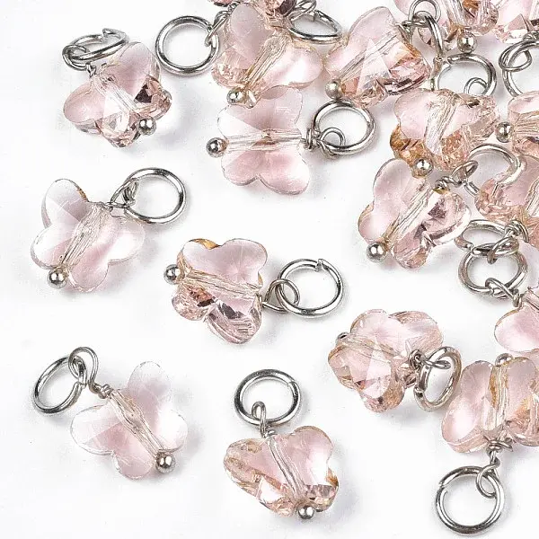 Faceted Transparent Glass Charms