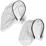 2Pcs 2 Colors Mesh Veil Cloth Hair Bands