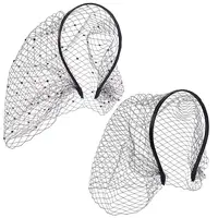 2Pcs 2 Colors Mesh Veil Cloth Hair Bands