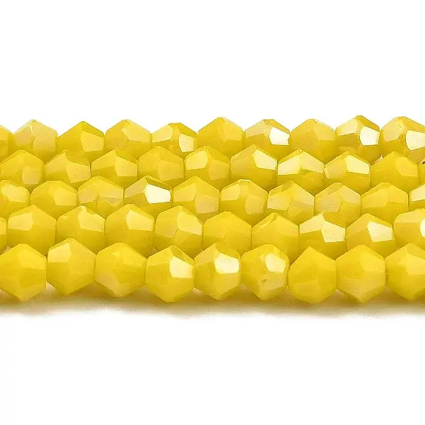 Opaque Solid Color Electroplate Glass Beads Strands
