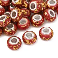 Opaque Resin Rondelle European Beads