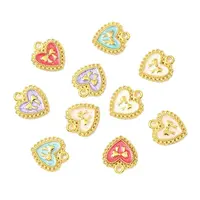 10Pcs 5 Colors Alloy Enamel Pendants
