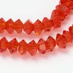 Faceted Bicone Transparent Glass Bead Strands