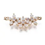 Brass Micro Pave Clear Cubic Zirconia Links Connectors