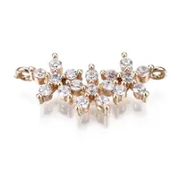 Brass Micro Pave Clear Cubic Zirconia Links Connectors