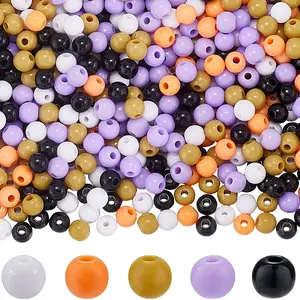 Halloween Theme 1500Pcs 5 Colors Opaque Acrylic Beads