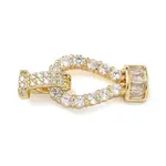 Brass Micro Pave Clear Cubic Zirconia Fold Over Clasps