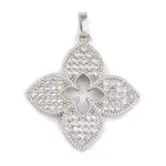 Rack Plating Brass & Clear Cubic Zirconia Pendants