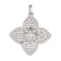 Rack Plating Brass & Clear Cubic Zirconia Pendants