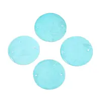 Spray Painted Natural Capiz Shell Disc Links Connector Charms