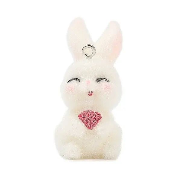 Animal Flocking Opaque Resin Pendants