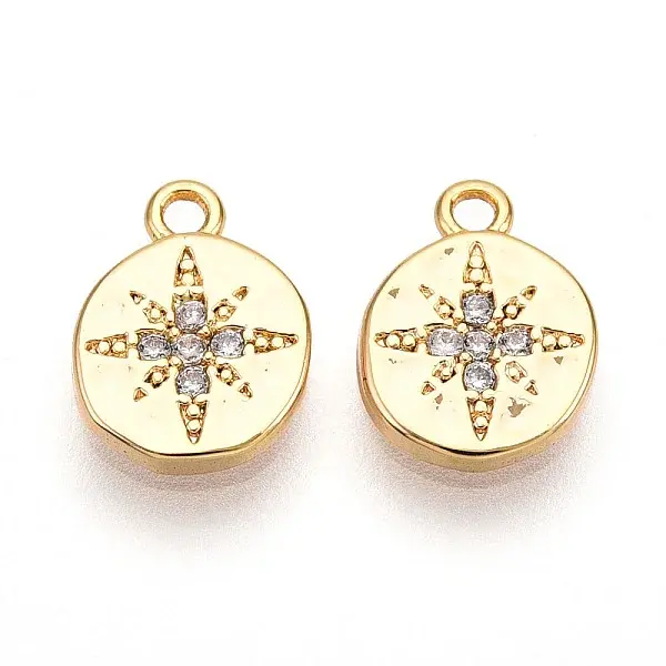 Brass Micro Pave Cubic Zirconia Charms