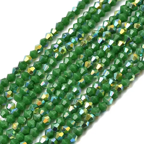 AB Color Plated Opaque Glass Beads Strands