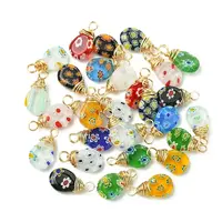 30Pcs Handmade Millefiori Glass Pendants
