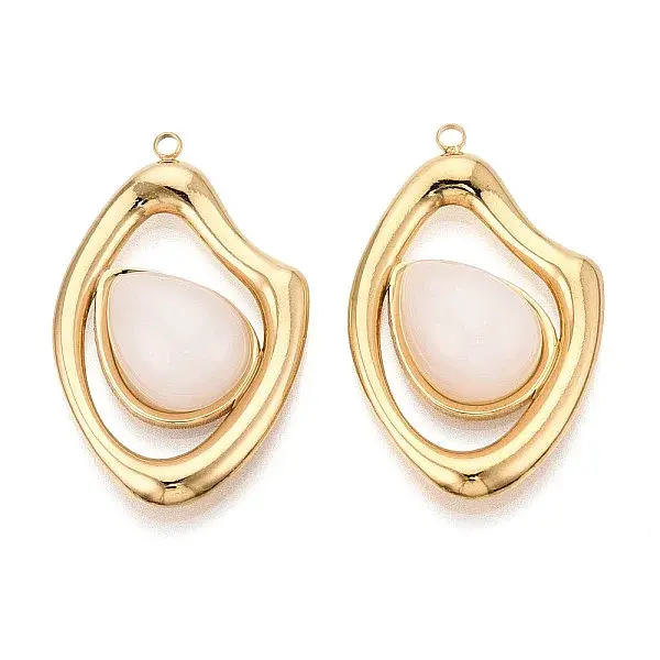 304 Stainless Steel and Glass Pendants