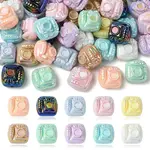 50Pcs 10 Colors UV Plating Opaque Acrylic Beads