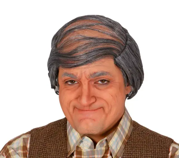 Pánska parochňa sivá krátka plešatá