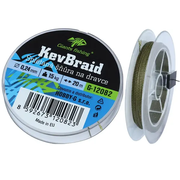 Giants fishing splétaná šňůra na dravce kevbraid 20 m 0,24 mm 15 kg